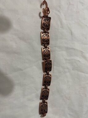 Copper-Tone Floral Link Bracelet - Women's Jewelry